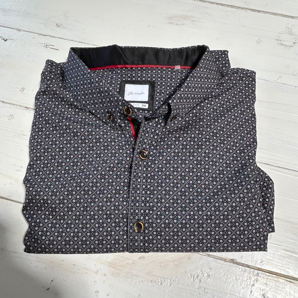 J.B. Holt Men's 4XL Athletic Fit Long‎ Sleeve Button Up Dress Shirt Patterned